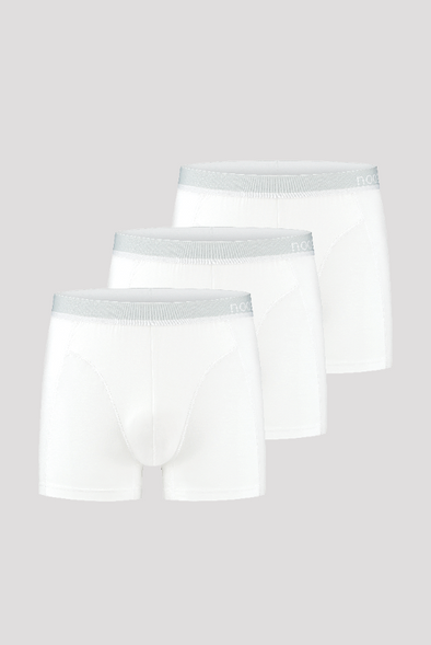 3er-packung nooboo luxuriöse bambus Boxershorts weiß (2+1 gratis)