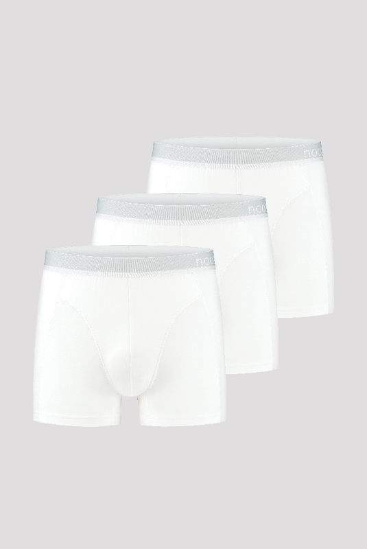 3er-packung nooboo luxuriöse bambus Boxershorts weiß (2+1 gratis)
