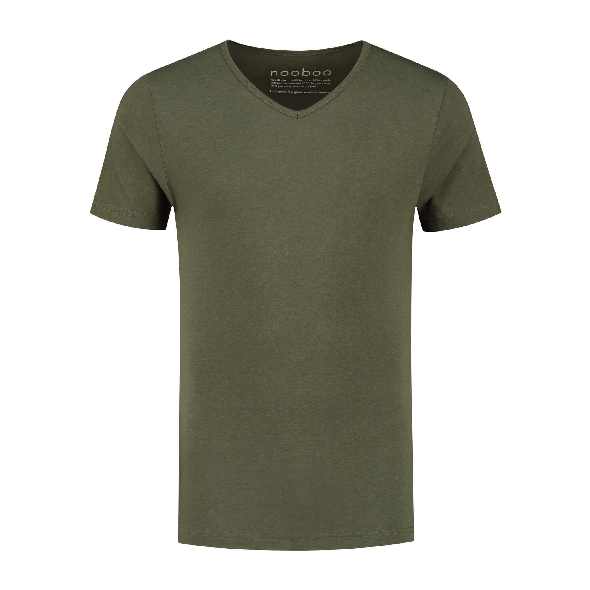 nooboo luxuriöses Bambus T-Shirt mit V-Ausschnitt grün – NOOBOO Wien