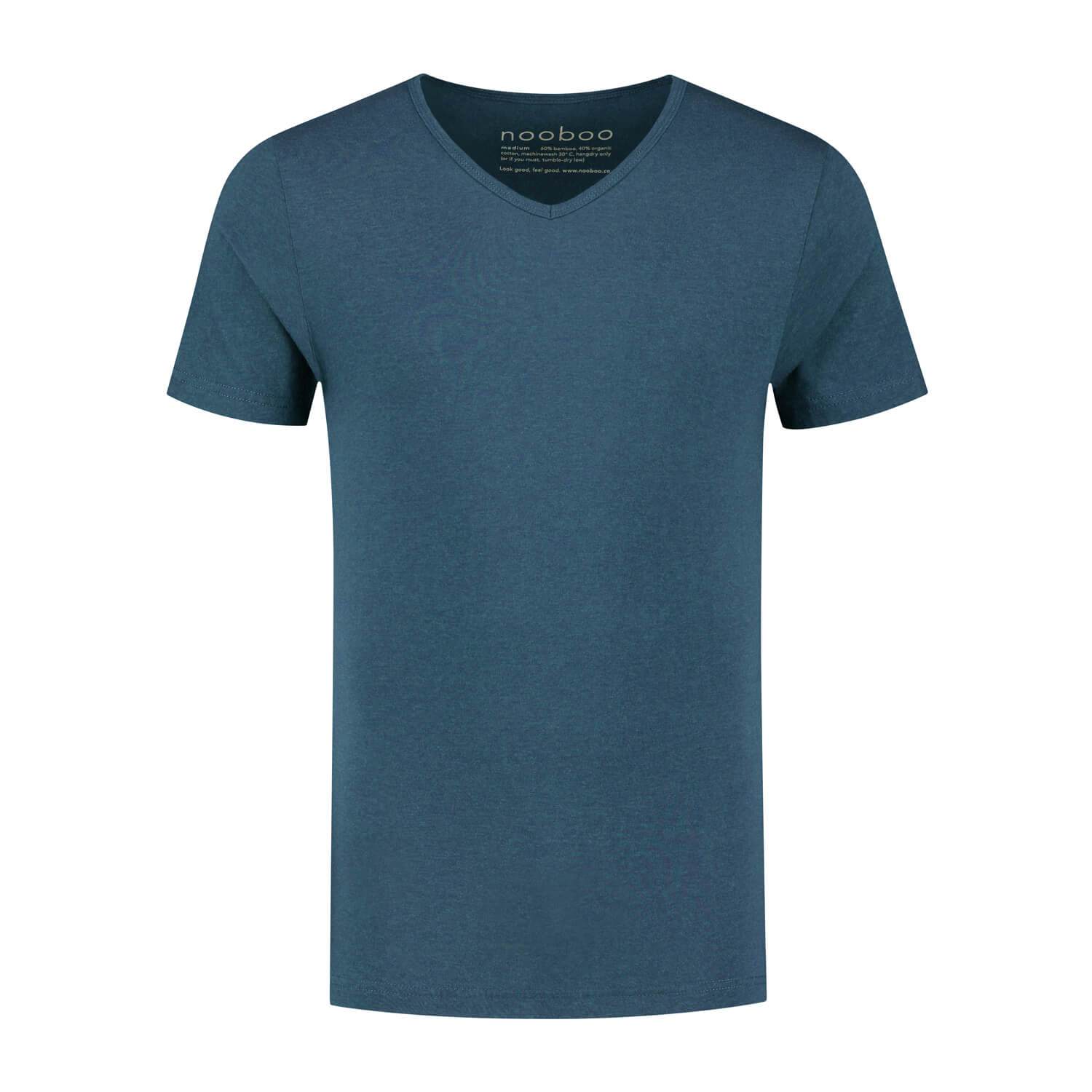 nooboo luxurises Bambus T-Shirt mit V-Ausschnitt blau  NOOBOO Wien